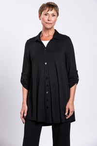 Michele Blouse, Black, French Terry