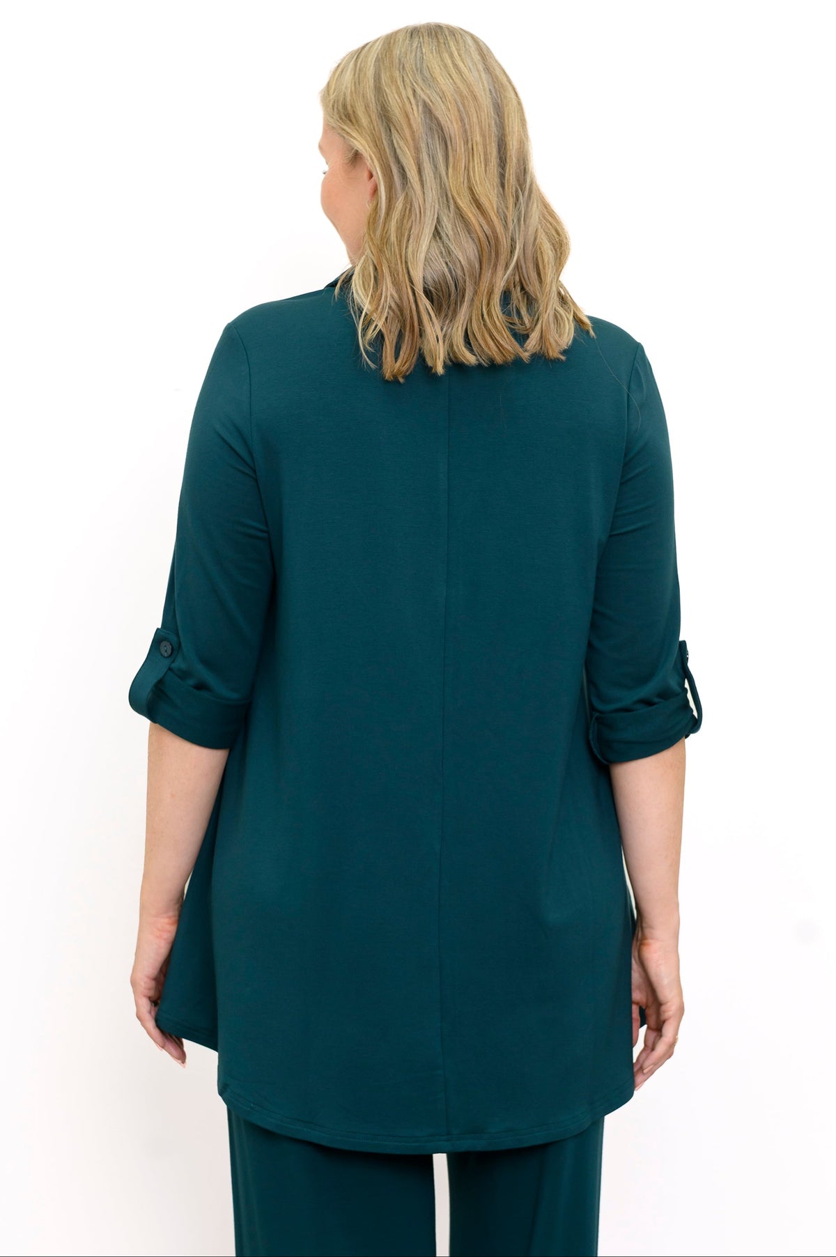 Michele Blouse, Crystal Teal, French Terry