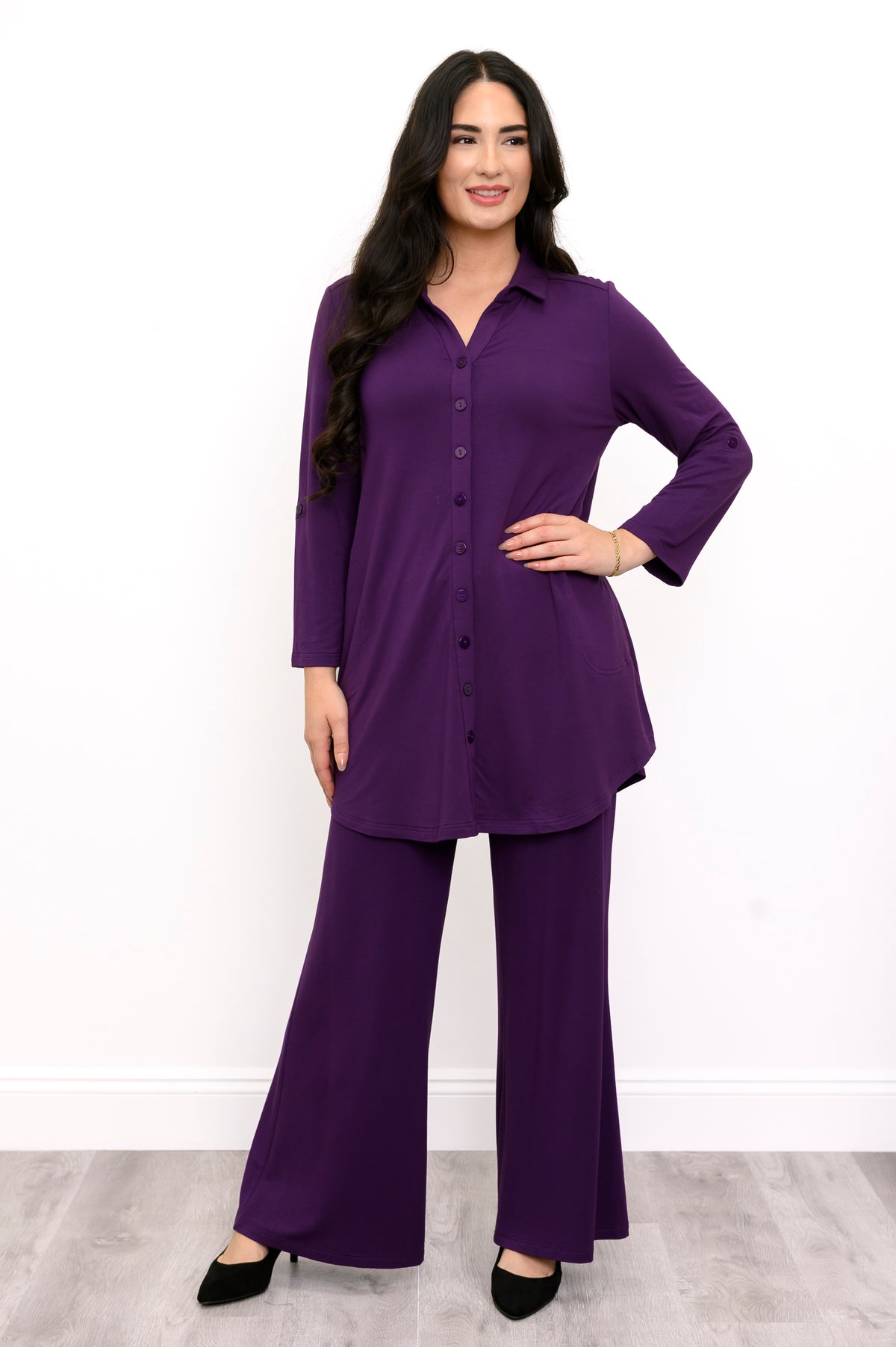 Blouse Michele, violet royal, French terry