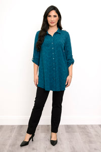 Michele Blouse, Teal Empire, Bamboo