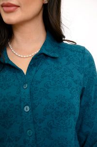 Michele Blouse, Teal Empire, Bamboo
