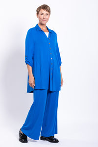 Michele Blouse, Cobalt, French Terry