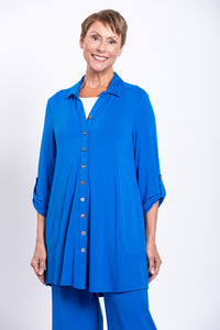 Michele Blouse, Cobalt, French Terry
