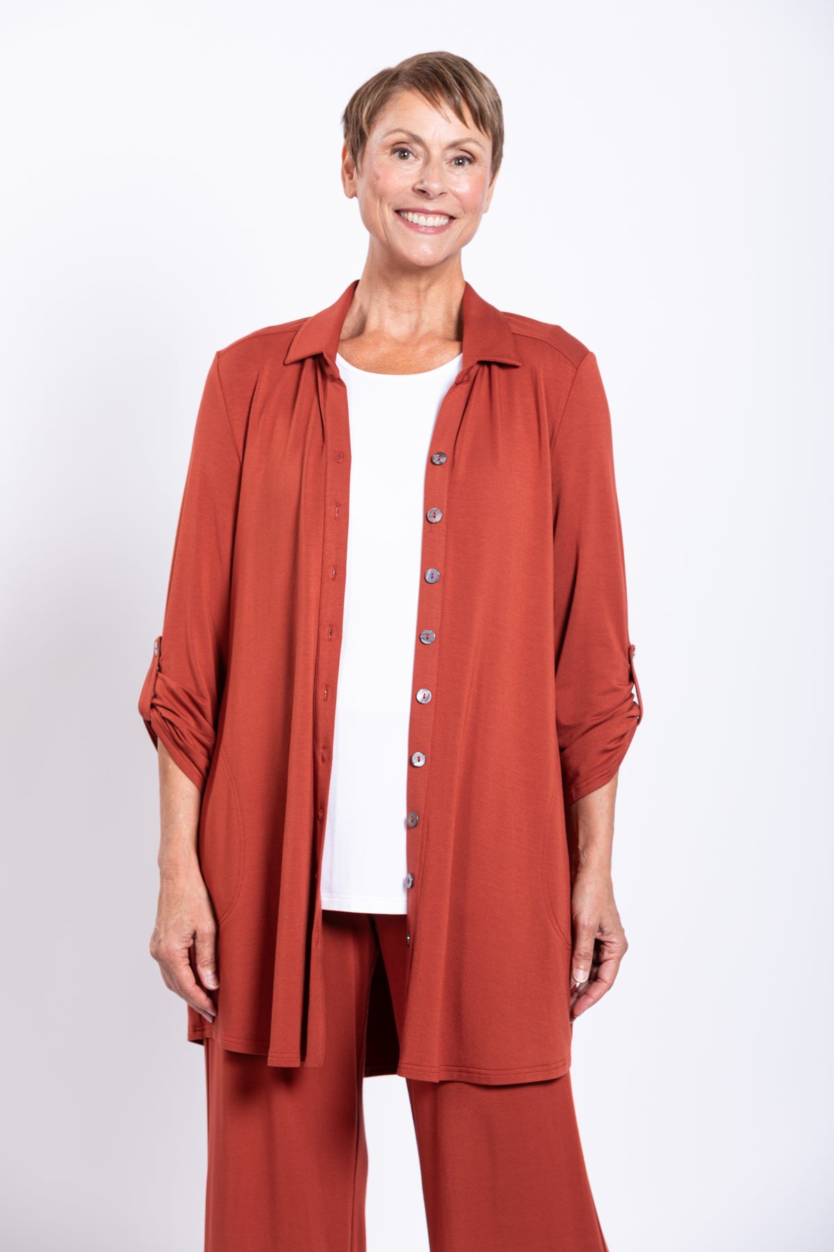 Michele Blouse, Cuprum, French Terry