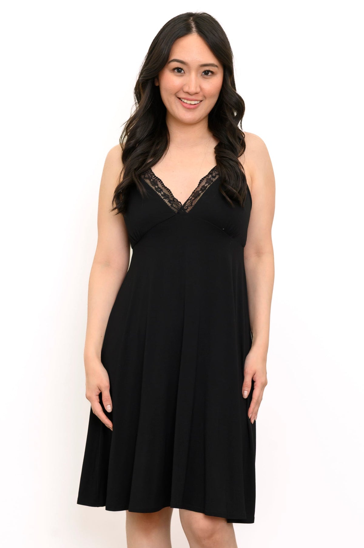 Robe-nuisette Mina, Noire, Bambou