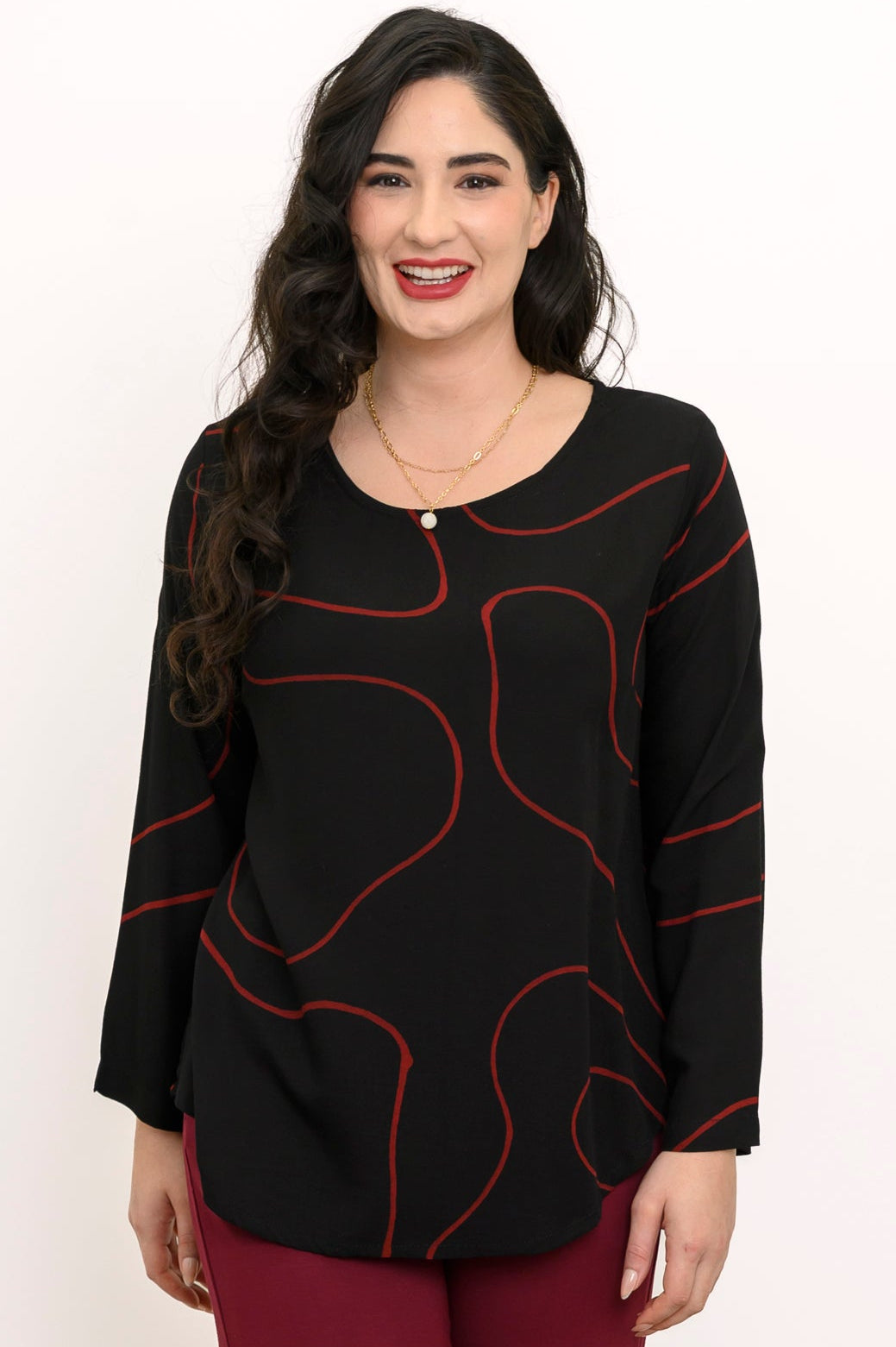 Minna Blouse, Burgundy Swirl