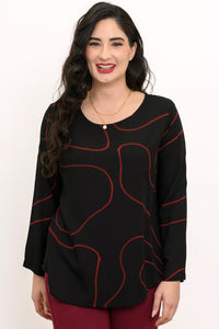 Minna Blouse, Burgundy Swirl