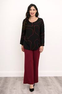 Minna Blouse, Burgundy Swirl