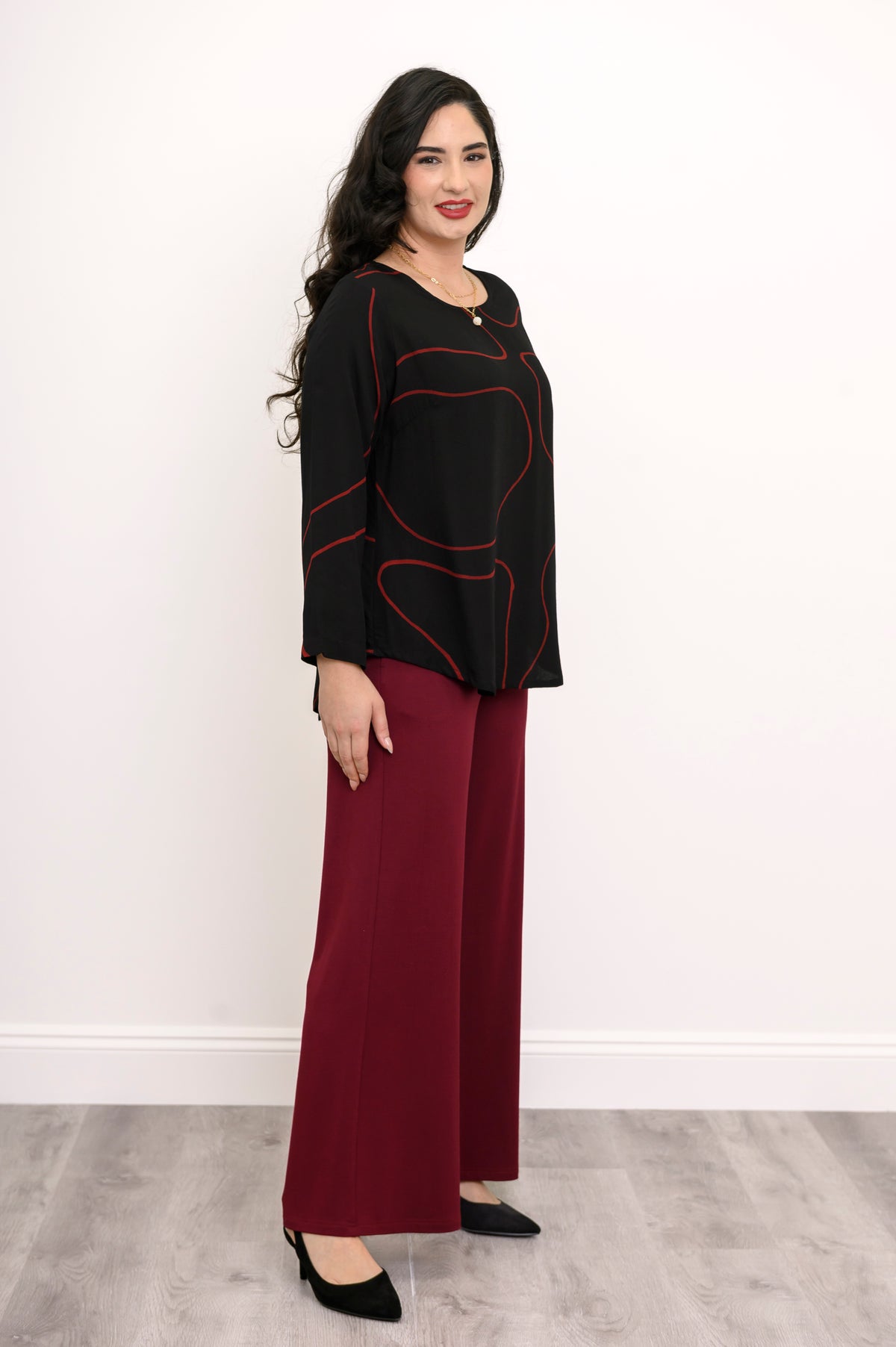 Minna Blouse, Burgundy Swirl