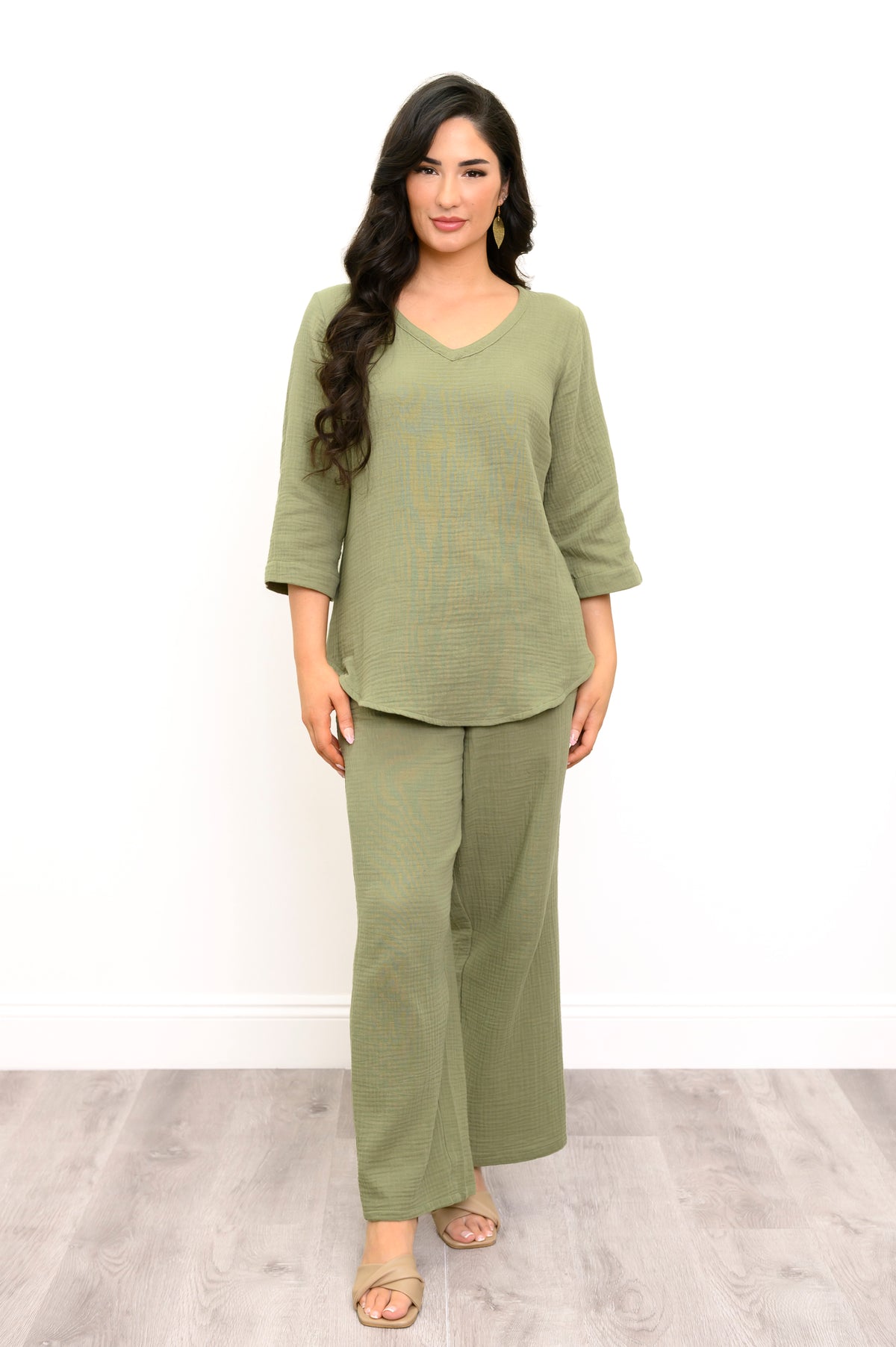 Parker Pant, Sage, Cotton Gauze