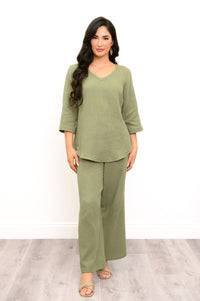 Parker Pant, Sage, Cotton Gauze