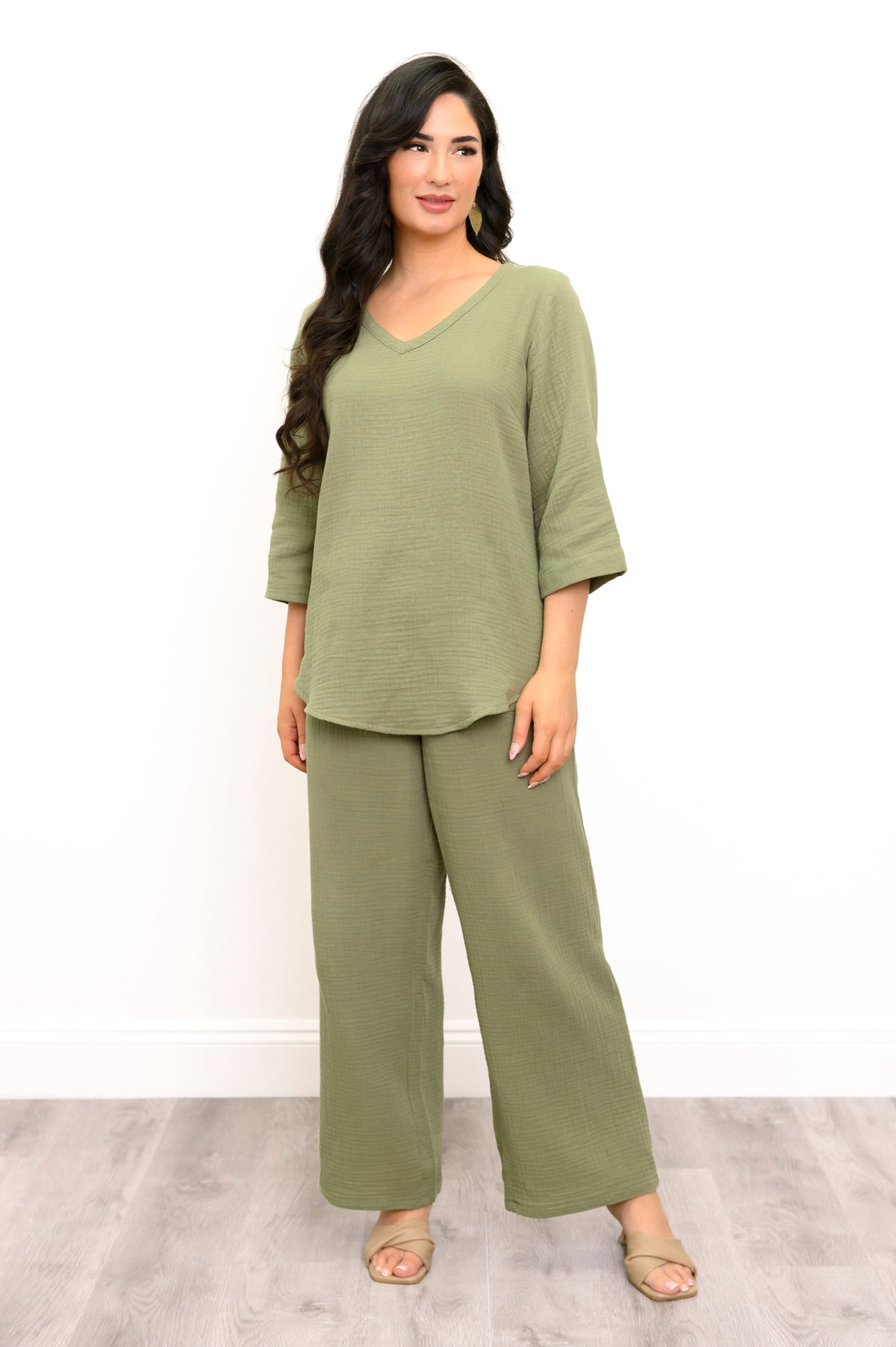 Minna Blouse, Sage
