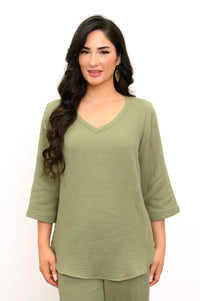 Minna Blouse, Sage