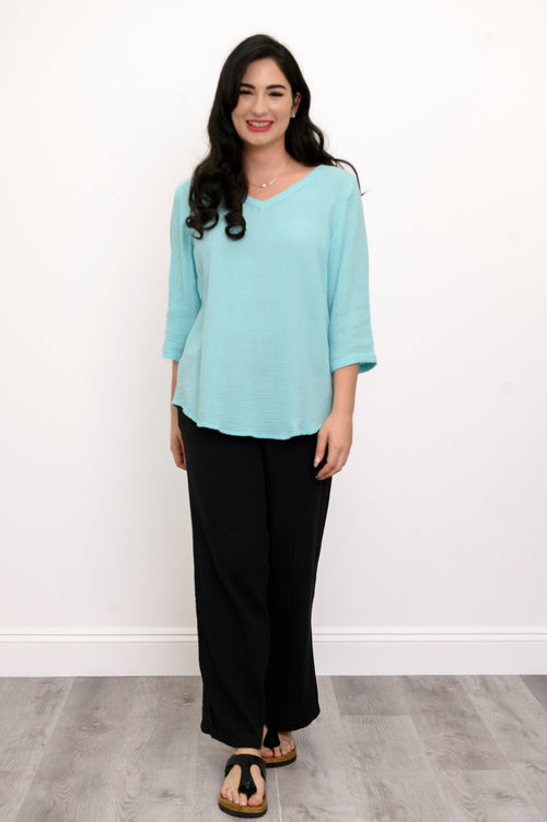 Minna Blouse, Turquoise