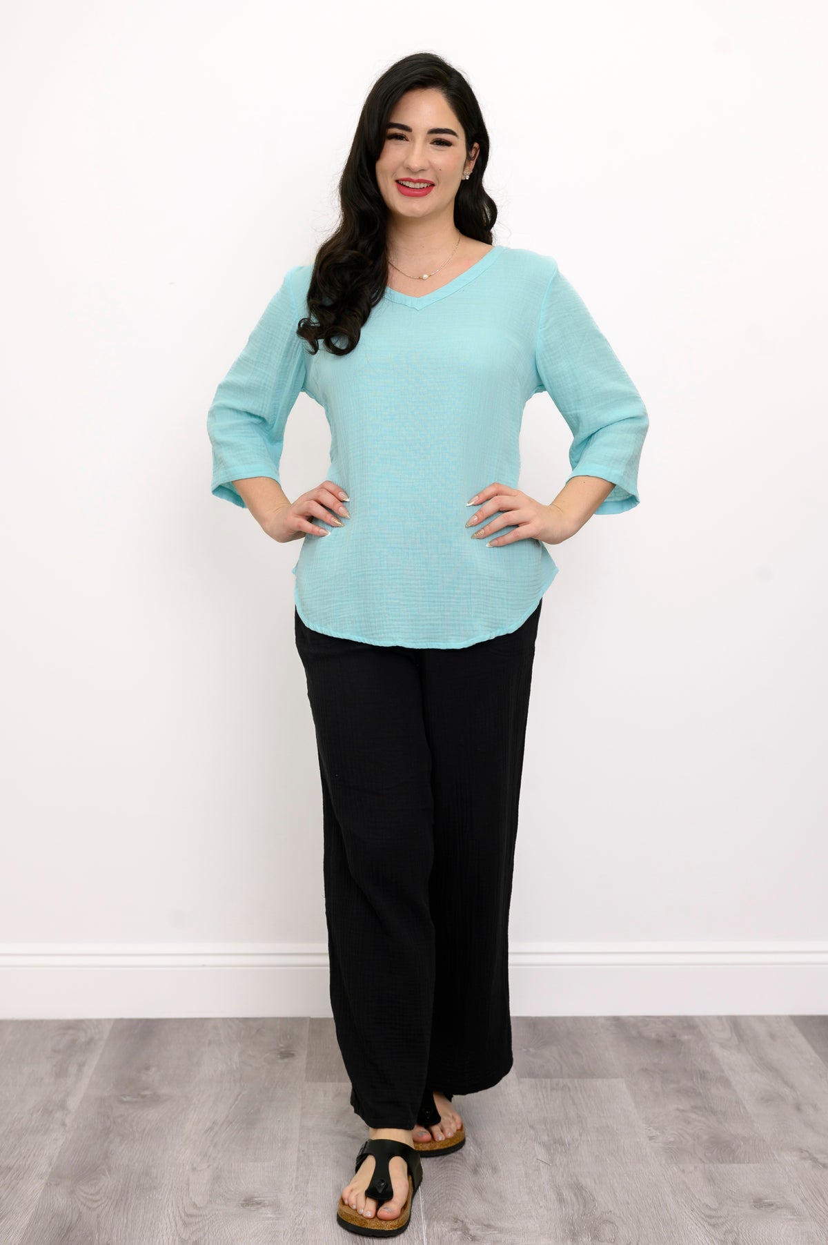 Minna Blouse, Turquoise