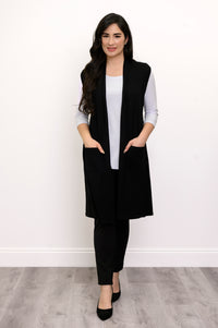 Miranda Vest, Black, Bamboo Cotton
