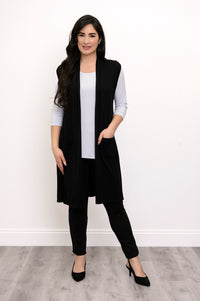 Miranda Vest, Black, Bamboo Cotton
