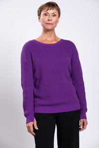 Mission Sweater, Bright Purple, Cotton