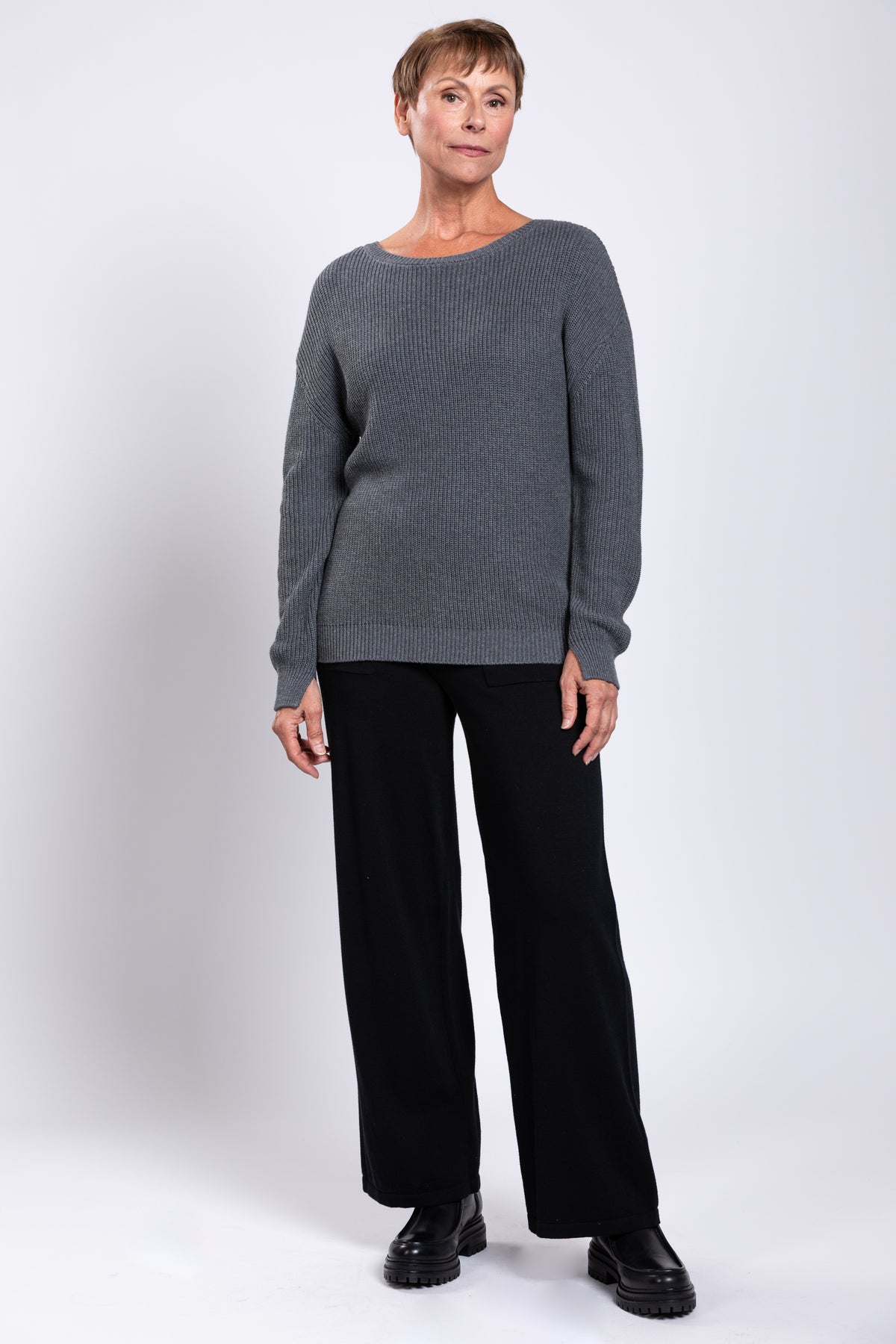 Mission Sweater, Charcoal, Cotton