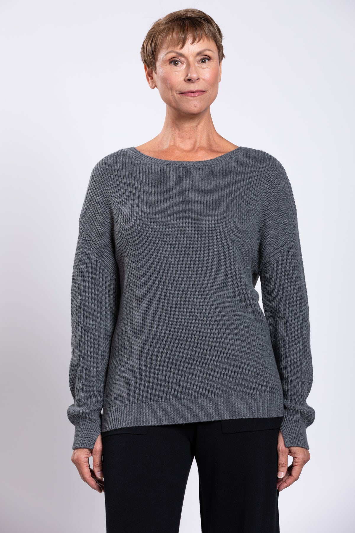Mission Sweater, Charcoal, Cotton