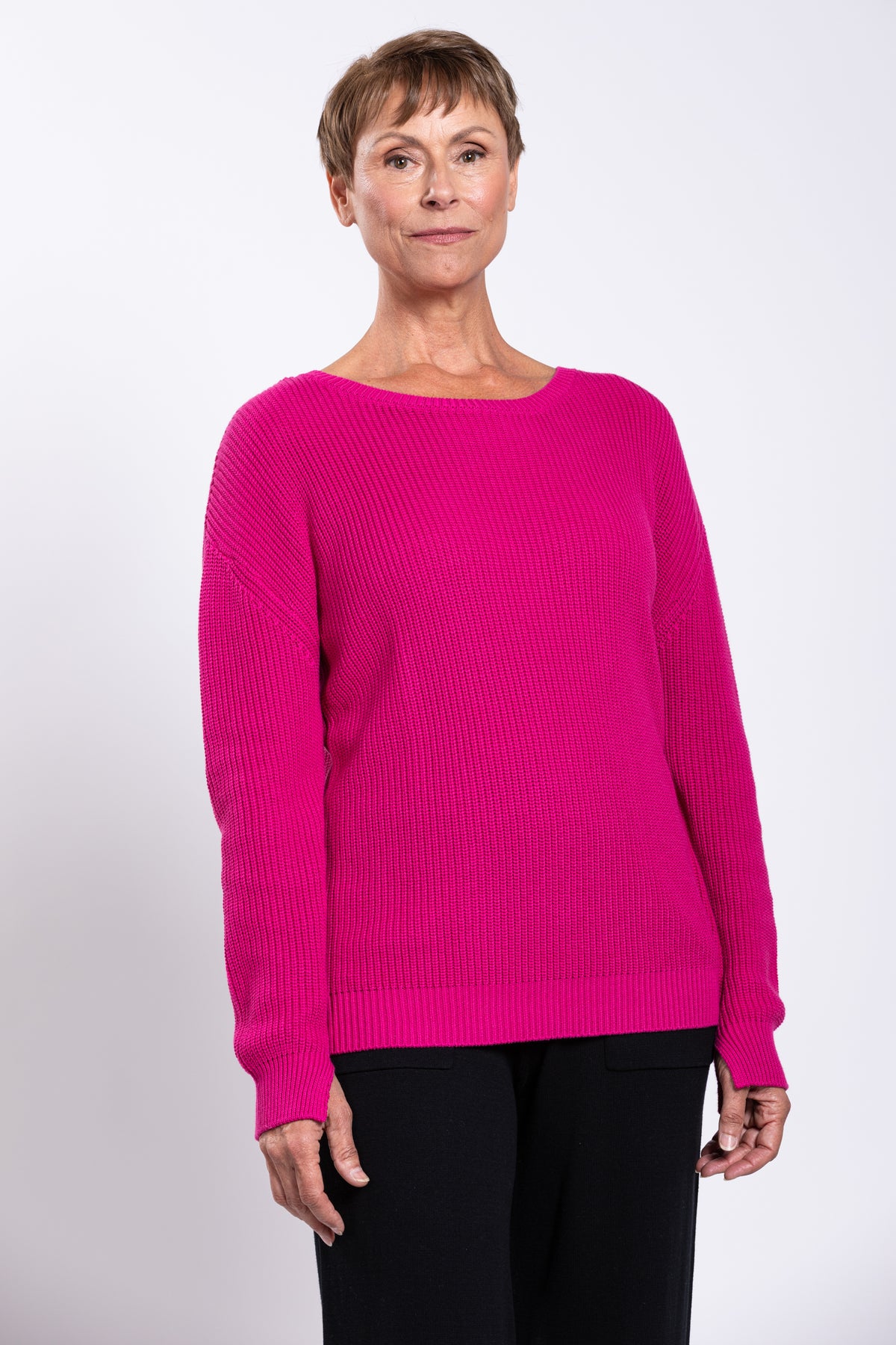 Mission Sweater, Fuchsia, Cotton