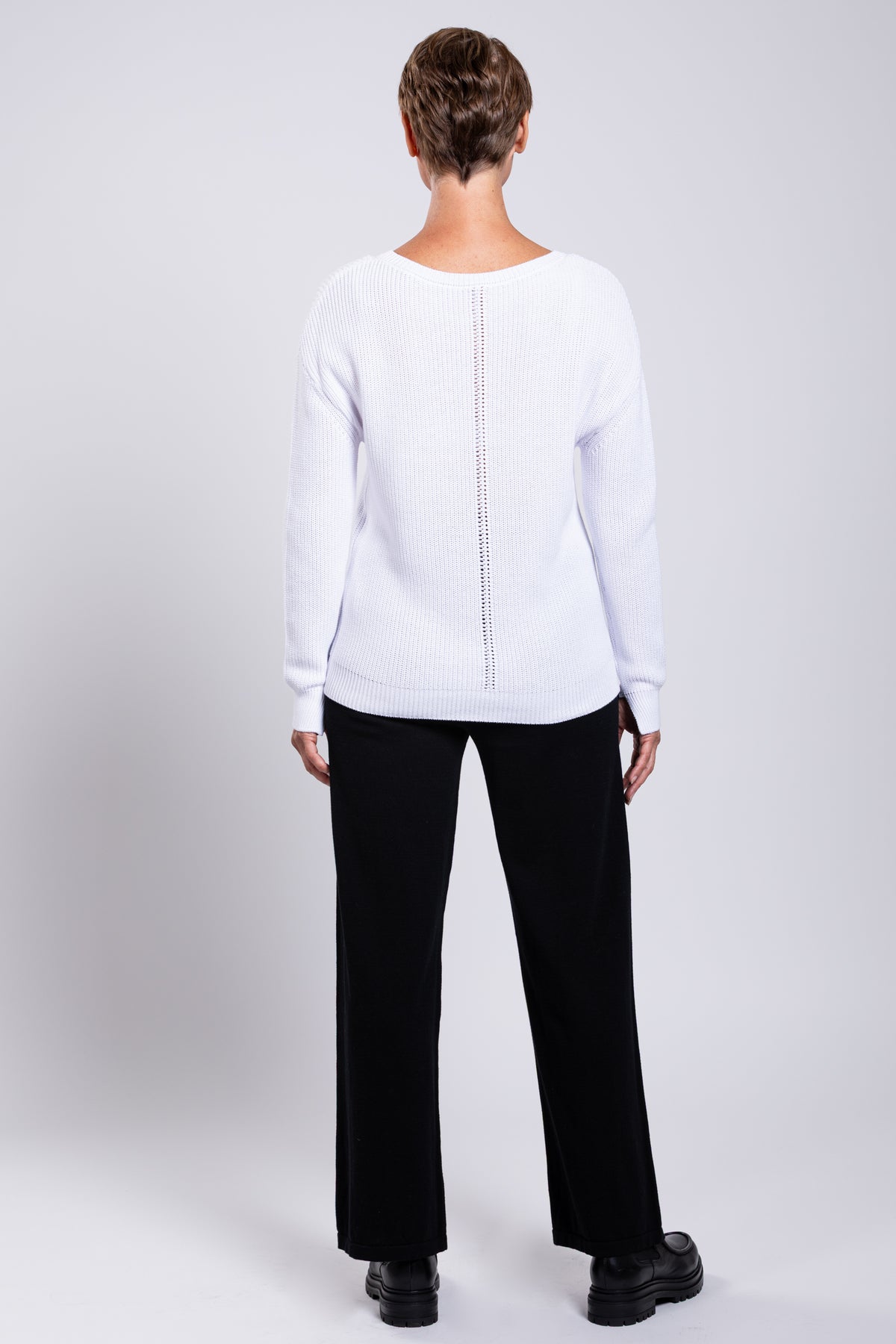 Mission Sweater, White, Cotton