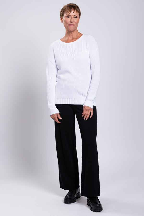 Mission Sweater, White, Cotton