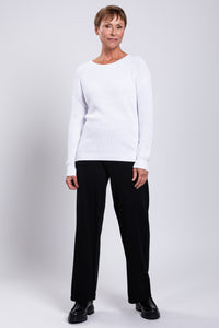 Mission Sweater, White, Cotton