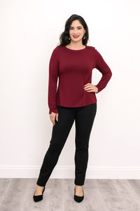 Mona Top, Burgundy, Bamboo