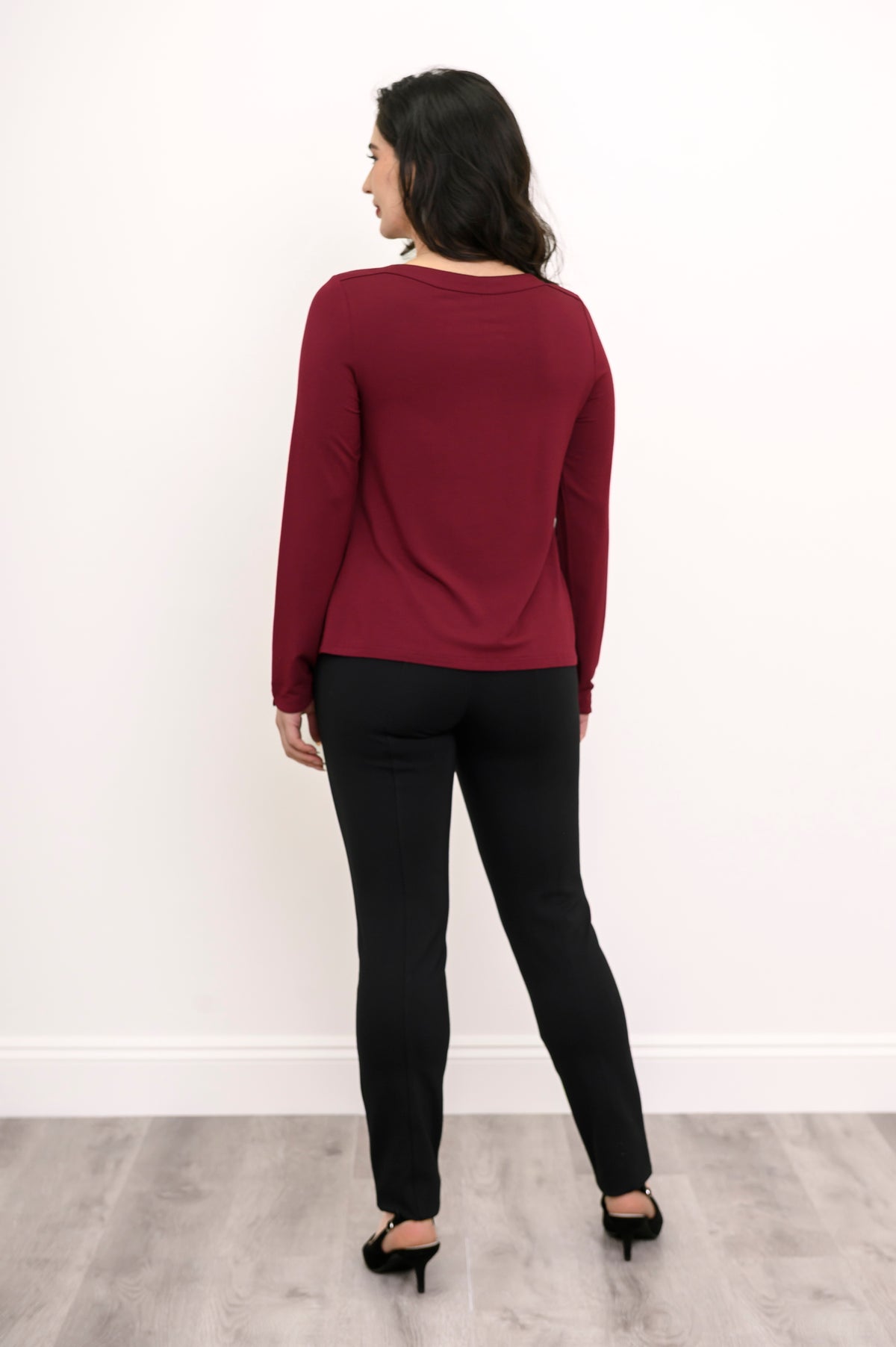 Mona Top, Burgundy, Bamboo
