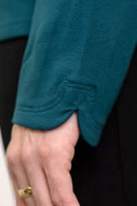 Mona Top, Crystal Teal, French Terry