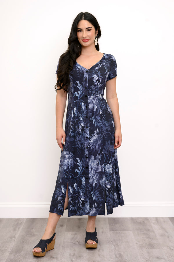 Morgan Dress, Indigo Mood, Linen Bamboo – LTD CAD Retail Blue Sky Clothing Co