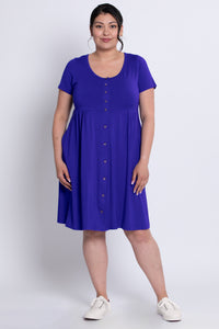 Nelly Short Sleeve Dress, Violet, Bamboo