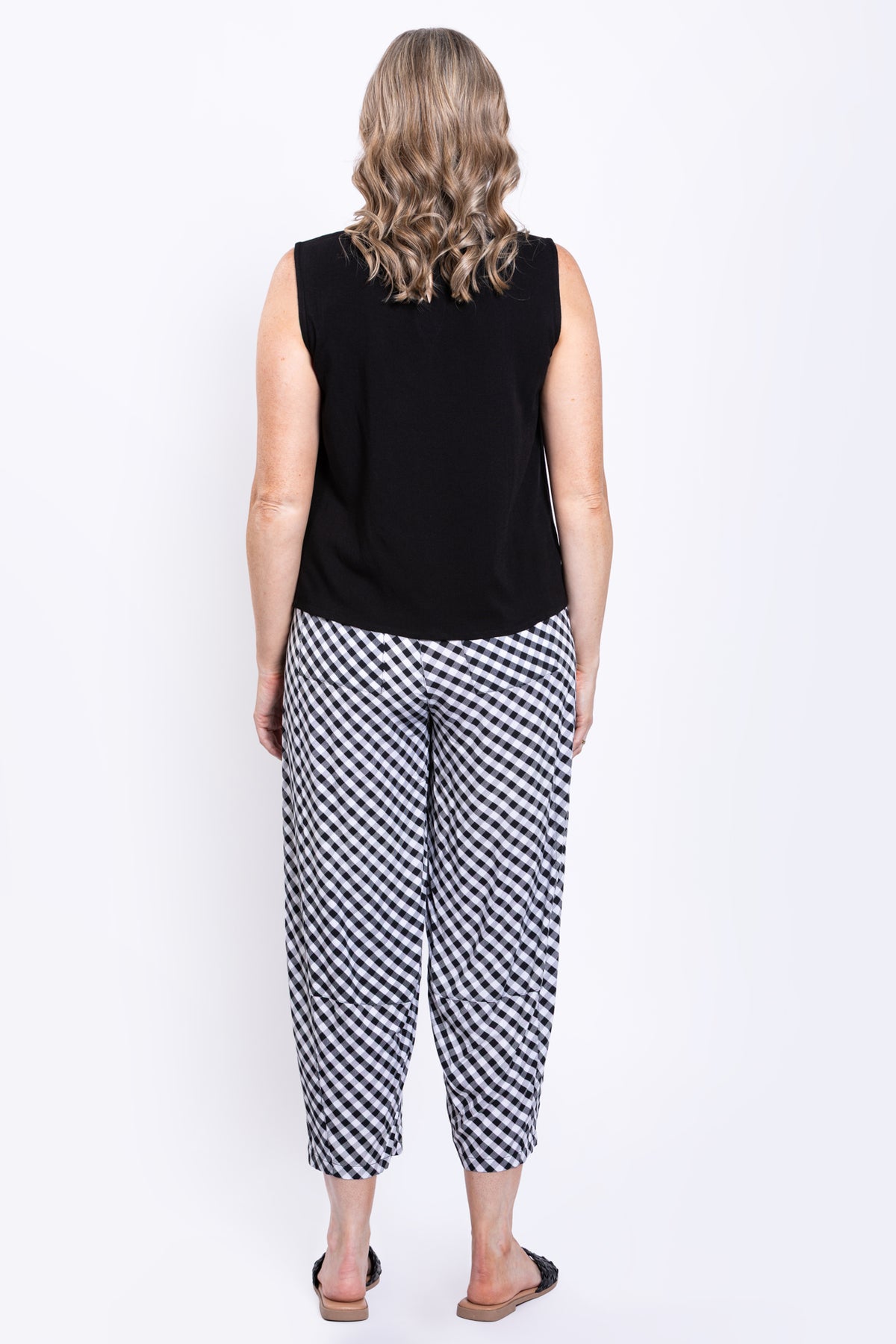 Nina Tank, Black, Linen Bamboo