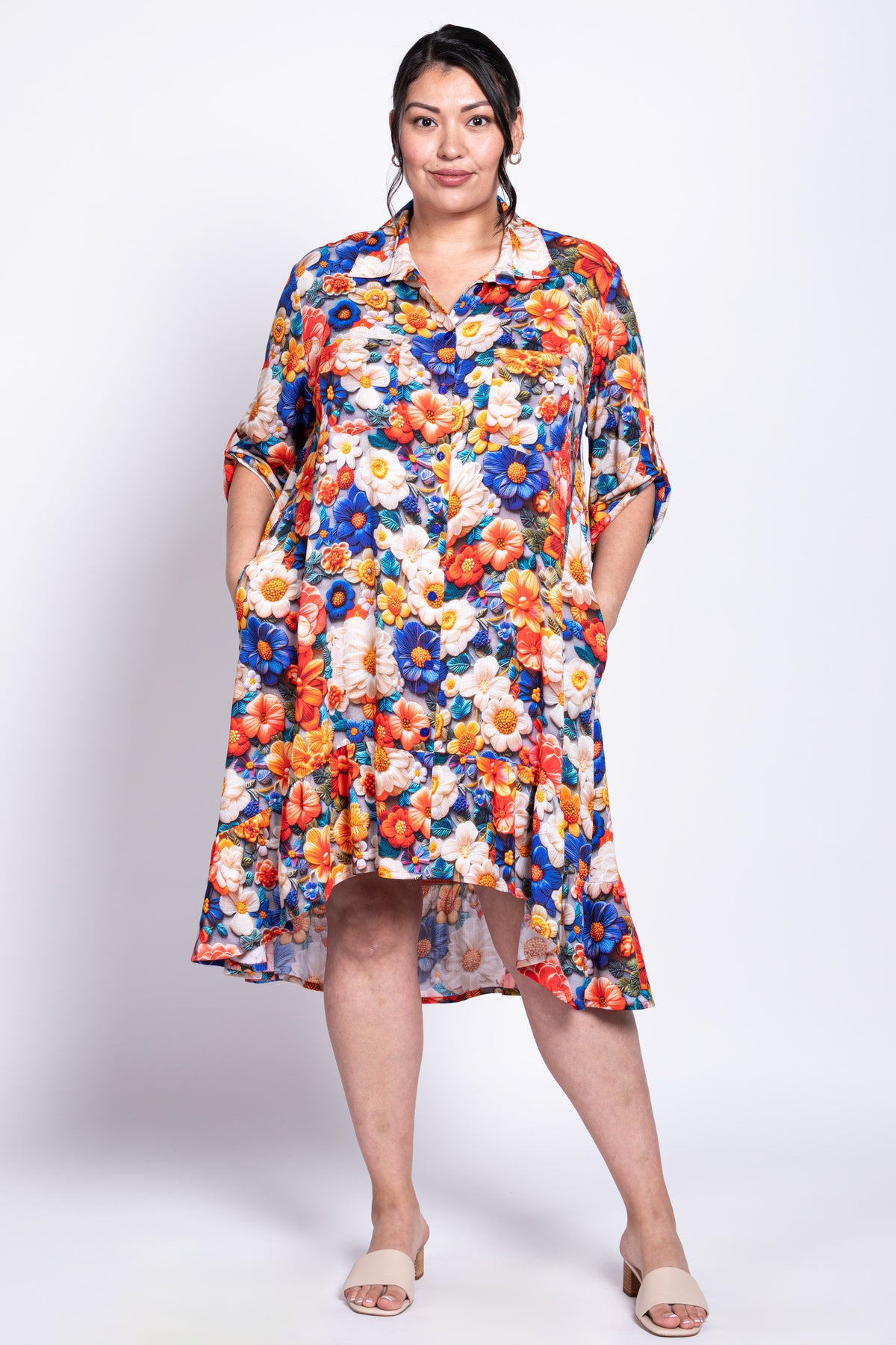 Nora Dress, Violet Crochet, Linen Bamboo