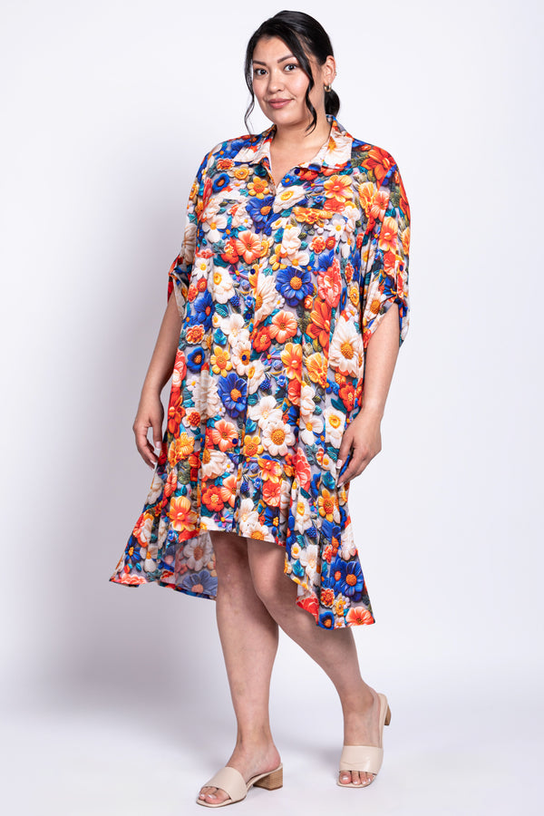 Nora Dress, Violet Crochet, Linen Bamboo