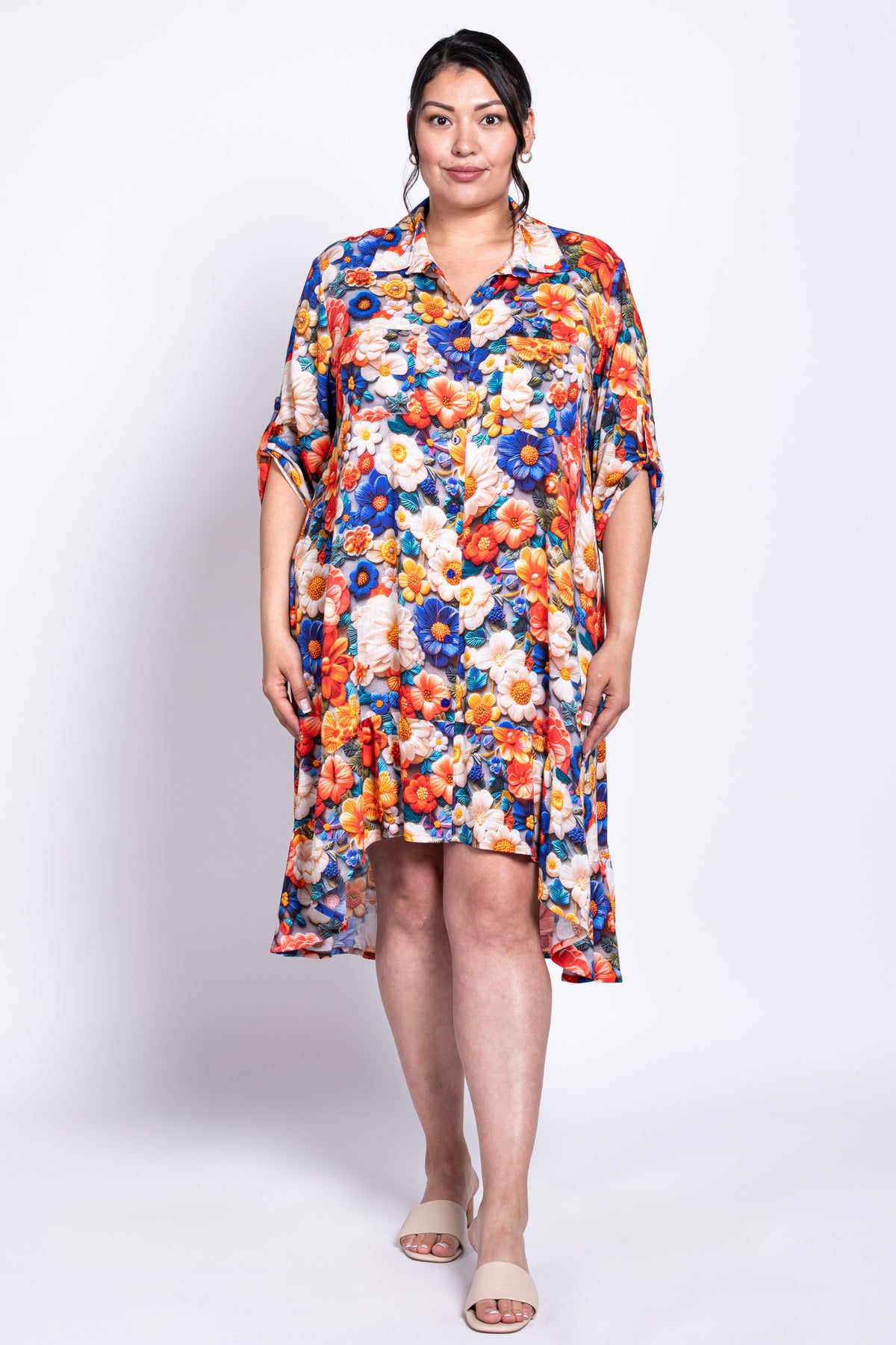 Nora Dress, Violet Crochet, Linen Bamboo