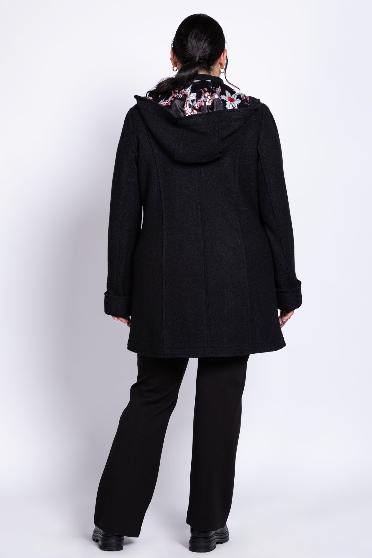Noelle Coat, Black, Boiled Wool