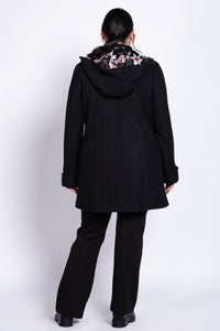 Noelle Coat, Black, Boiled Wool