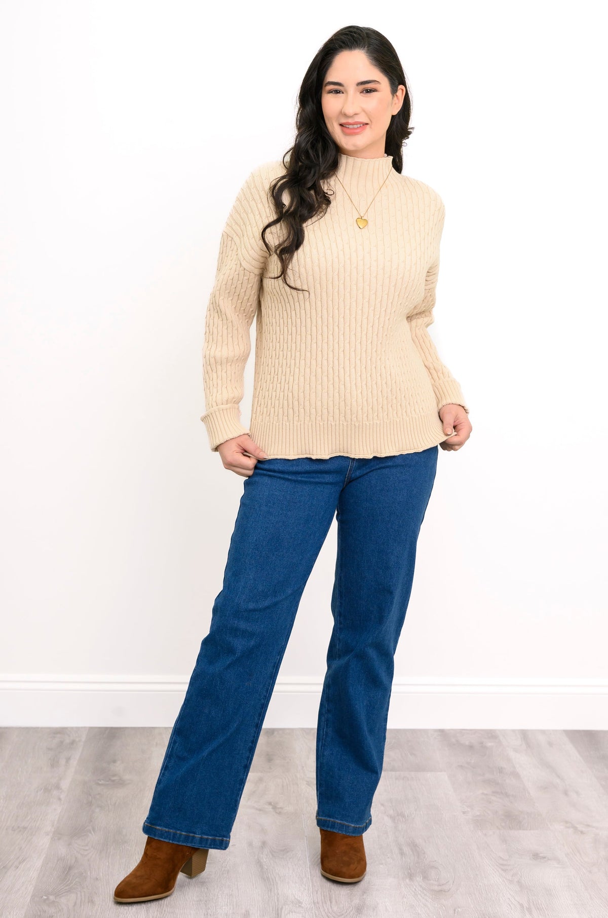 Pull Olga, Crème Naturel, Coton