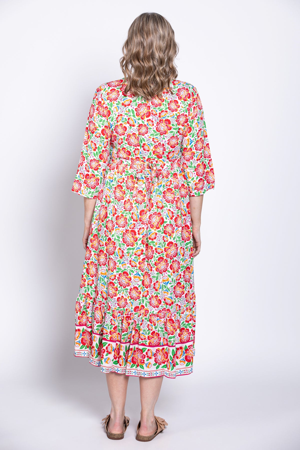 Oma Dress, Crimson Bloom