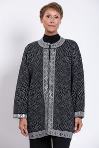 Oslo Cardigan, Black and White, Cotton