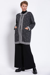 Oslo Cardigan, Black and White, Cotton