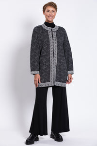 Oslo Cardigan, Black and White, Cotton
