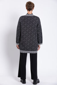 Oslo Cardigan, Black and White, Cotton