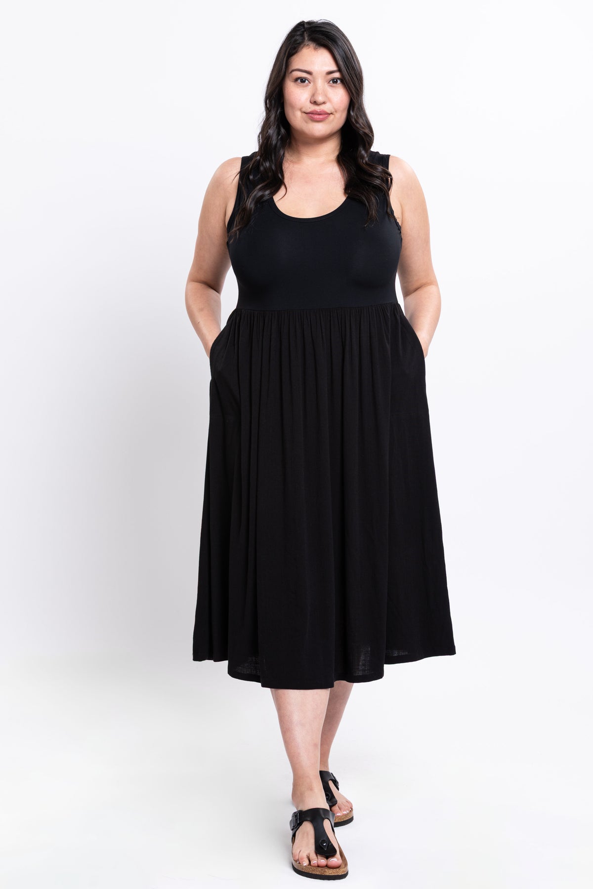 Paloma Dress, Black, Linen Bamboo