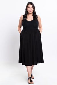 Paloma Dress, Black, Linen Bamboo