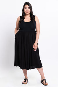 Paloma Dress, Black, Linen Bamboo
