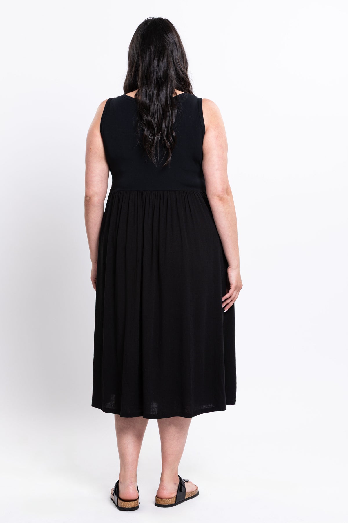 Paloma Dress, Black, Linen Bamboo