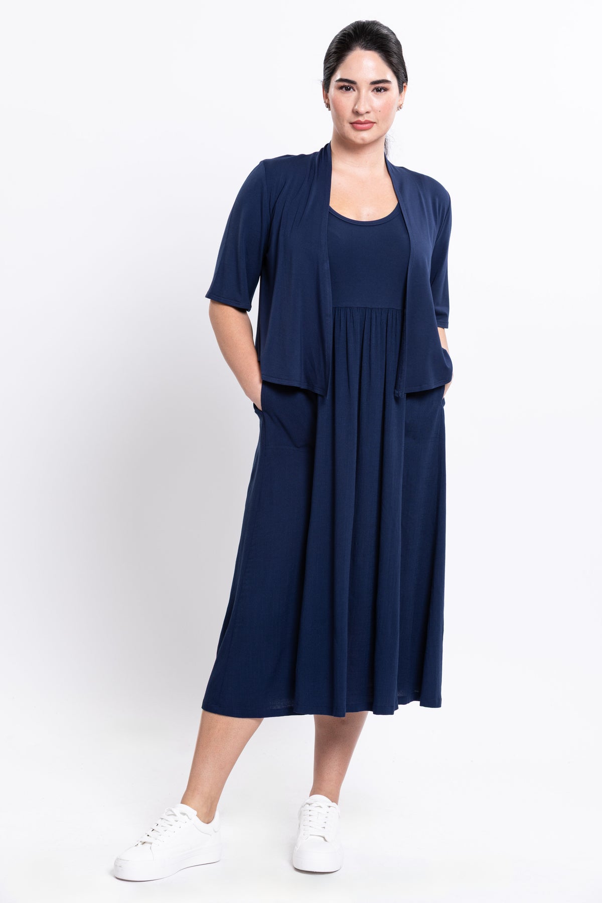 Paloma Dress, Indigo, Linen Bamboo